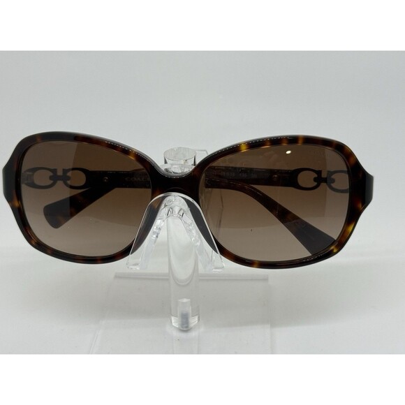 Coach Round Sunglasses HC 8146 (L949)  Brown Lens Gold Accents 58-16 135mm main image 13
